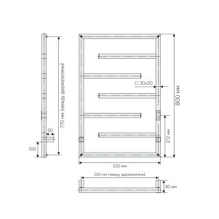 Полотенцесушитель электрический Indigo Delos DGD80-50GNSRt 80x50 см оружейная сталь